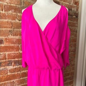 Amanda Uprichard Hot Pink Long Sleeve Dress